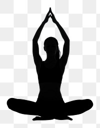 PNG Woman yoga silhouette sports adult white background. AI generated Image by rawpixel.