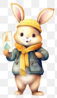 PNG Rabbit holding cartoon mammal. AI generated Image by rawpixel.