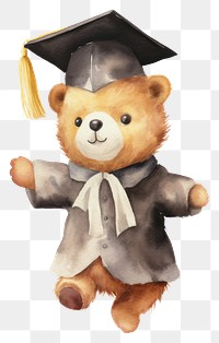 PNG Bear graduation cartoon toy. 