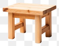 PNG Mini wooden table furniture white background simplicity. 