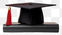 PNG  Graduation hat white background intelligence achievement. AI generated Image by rawpixel.