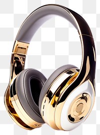 PNG Wireless headphone headphones headset gold. AI generated Image by rawpixel.