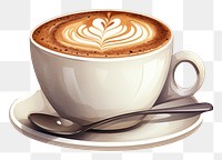 PNG Coffee cup saucer latte drink. AI generated Image by rawpixel.