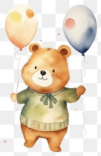 PNG Baby bear balloon cartoon cute. 