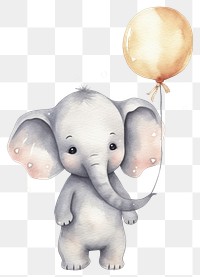 PNG Baby elephant animal balloon cartoon