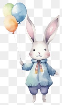 PNG Baby rabbit balloon cartoon animal. 