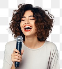 PNG Singing microphone laughing holding. 