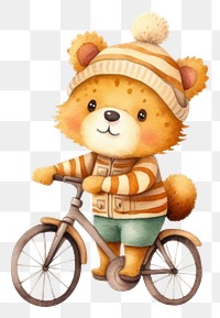 PNG Baby tiger bicycle vehicle cartoon. 