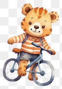 PNG Baby tiger bicycle vehicle cycling. AI generated Image by rawpixel.