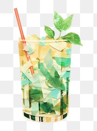 PNG Mint tea cocktail mojito drink. AI generated Image by rawpixel.