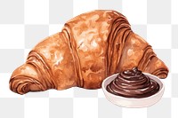 PNG Croissant chocolate food white background. AI generated Image by rawpixel.