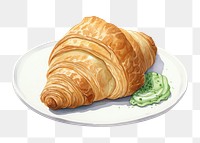 PNG Croissant plate food viennoiserie. 