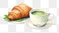 PNG Croissant green food tea. 