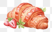 PNG Croissant food viennoiserie strawberry. 