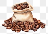 PNG Coffee beans bag white background freshness. 