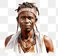 PNG African Tribe portrait tribe white background. AI generated Image by rawpixel.
