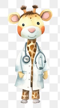 PNG Animal doctor cartoon cute toy. 