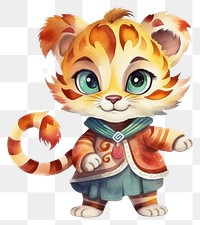 PNG Cartoon tiger cute representation. AI generated Image by rawpixel.