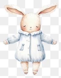 PNG Cute sleeping bunny illustration.