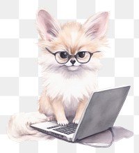 PNG Fennec fox animal laptop computer. 