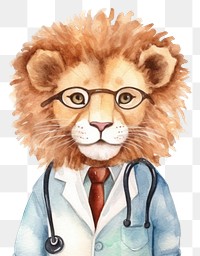 PNG Lion doctor veterinarian representation stethoscope. 