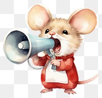 PNG Mouse holding megaphone rat mammal rodent. 