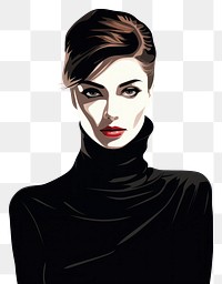 PNG Woman dark fashion portrait drawing adult. AI generated Image by rawpixel.