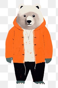 PNG Cute bear wear vampire outfit sweatshirt mammal animal. 