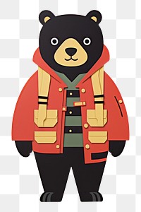 PNG Bear white background anthropomorphic representation. AI generated Image by rawpixel.