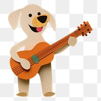 PNG Dog play guitar cartoon anthropomorphic representation. AI generated Image by rawpixel.