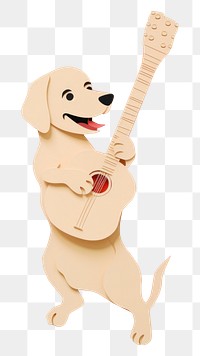 PNG Dog play guitar animal mammal pet. 