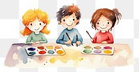 PNG Kids painting cartoon white background togetherness. 