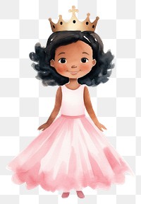 PNG Little girl princess smiling cartoon crown. 