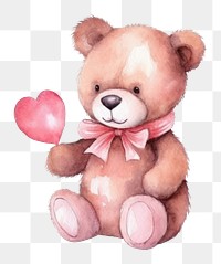 PNG Teddy bears hug balloon heart love. 