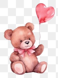 PNG Teddy bears hug balloon heart love. 