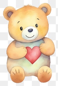 PNG Bear love plush cute toy. 