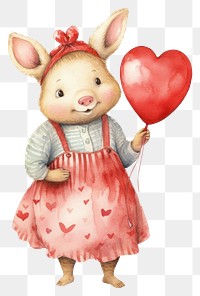 PNG Pig mom heart toy  