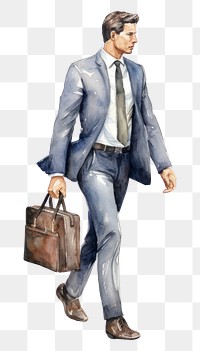 PNG Businessman briefcase footwear handbag. AI generated Image by rawpixel.