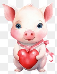 PNG Pig animal mammal heart. AI generated Image by rawpixel.