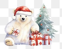 PNG Polar bear celebrating Christmas christmas cartoon white. 