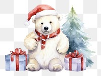 PNG Polar bear celebrating Christmas christmas cartoon toy. 