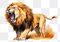 PNG Roaring lion wildlife mammal animal. AI generated Image by rawpixel.