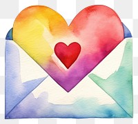 PNG Rainbow love letter envelope heart  