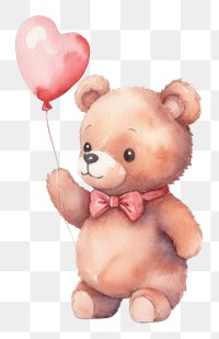PNG Teddy bear balloon toy white background. AI generated Image by rawpixel.