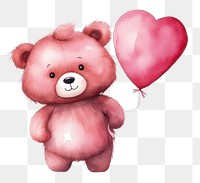 PNG Teddy bear love balloon heart toy. 