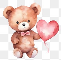 PNG Teddy bear heart toy white background representation. 