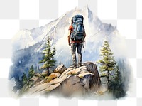 PNG Backpacker adventure backpacking recreation. AI generated Image by rawpixel.