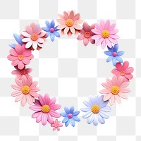 PNG Wreath floral flower plant. AI generated Image by rawpixel.
