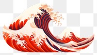 PNG Great waves japanese pattern art. 