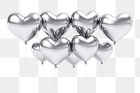 PNG Balloons heart cartoon silver. 